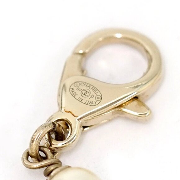 CHANEL Black CC Logos Pearl Clover Star Bracelet 7.5" Gold Tone 07P Auth w/Box - Picture 5 of 7